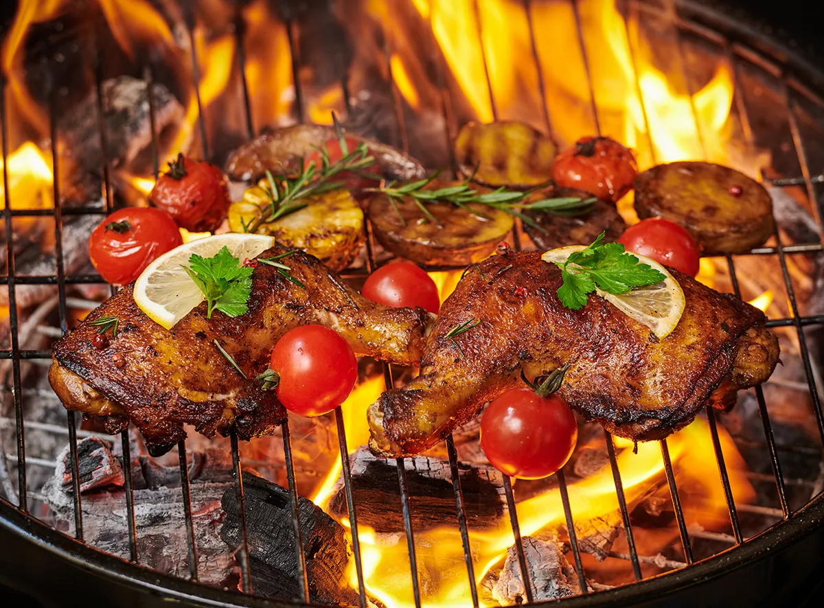 Fire Grilled Chicken and Vegetables
