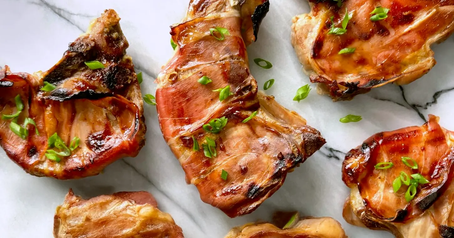 BACON WRAPPED PORK BELLY BITES
