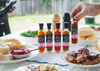 Picking-Mini-Hot-BBQ-Sauces